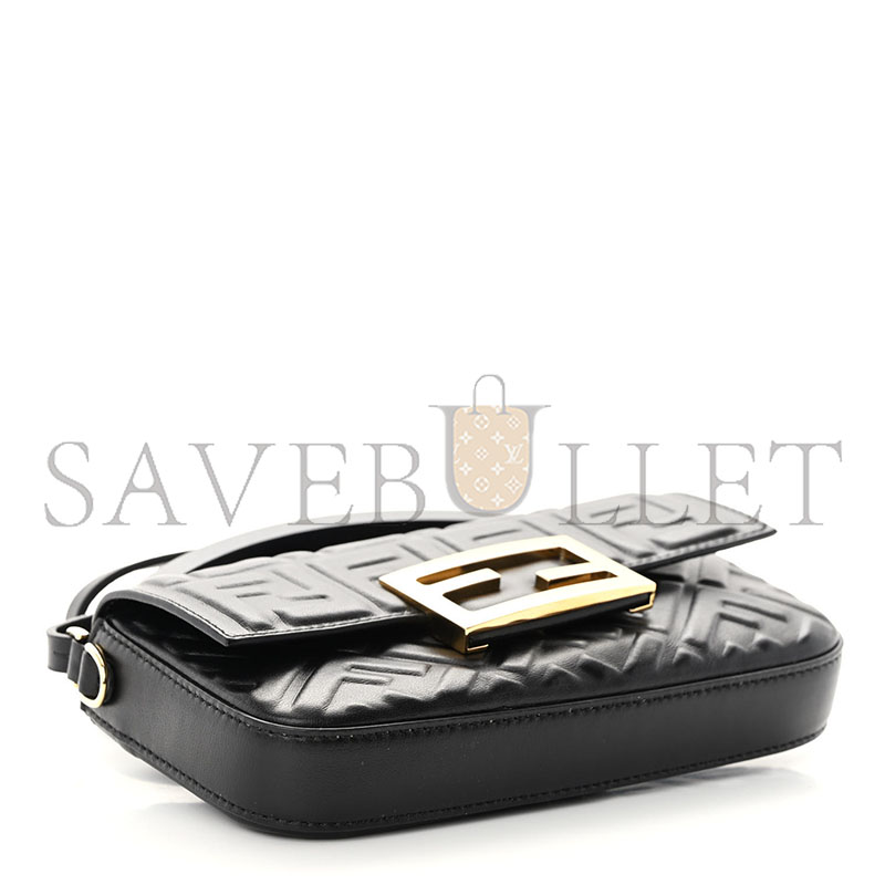F**di nappa ff 1974 embossed phone baguette black (18.5*10*2.5cm)